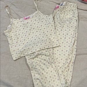 Floral Butter Yellow Pajama Set